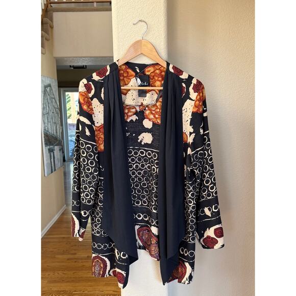 Anthony Marc Hankins Jackets & Blazers - Vintage Anthony Marc Hankins Open Front Tribal Ruana Lagenlook Wrap Sz XL